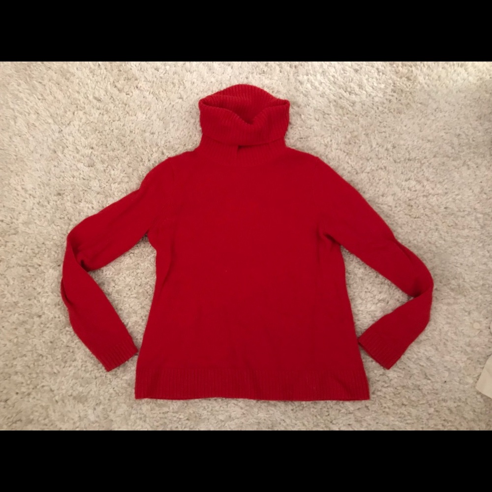 J. Crew Red Turtleneck Sweater. Sz M. Used